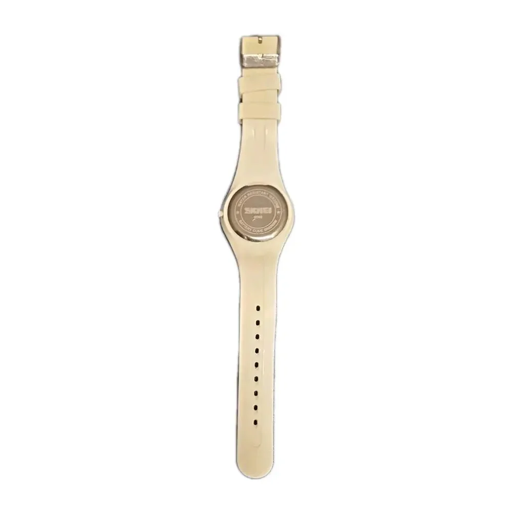 SKMEI Watch White Buckle Rubber Band Round Face WR30M Simple Stylish SR626SW